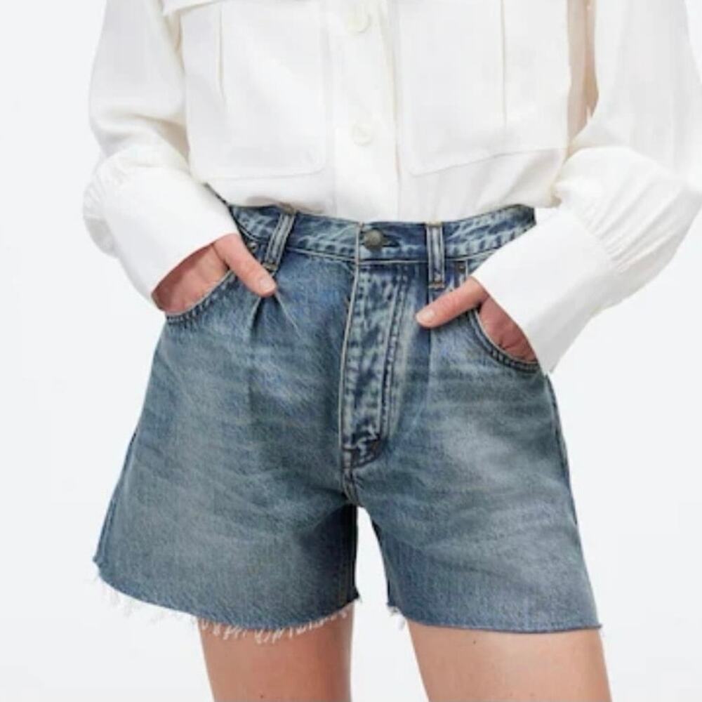 Madewell Blue Denim High-Rise Cutoff Shorts